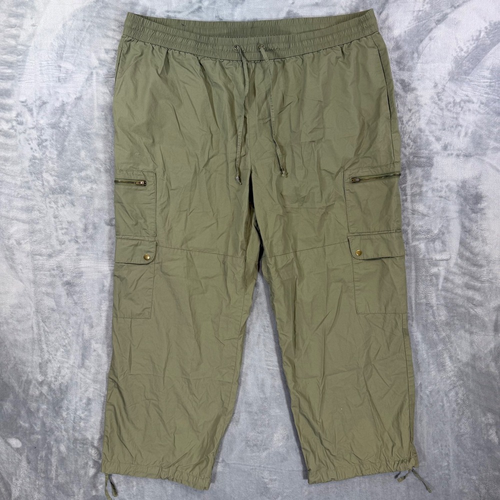 Banana Republic High Rise Straight Cargo Pants Women's XXL Olive Green